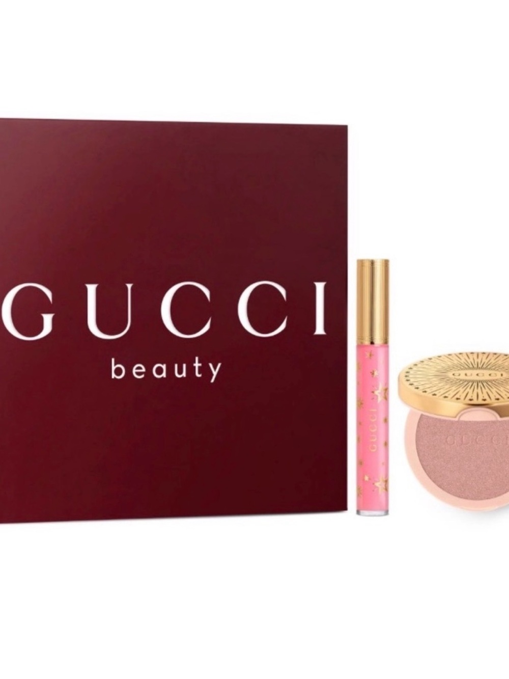 Gucci Pink Lip Gloss and Rose Gold Highlighter Set